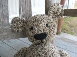 Gregory Patrick's Hand-knitted Bear with a backstor