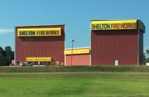This large fireworks store is located in Daphne, Alabama. The sign above the entrance reads, "No Smoking".